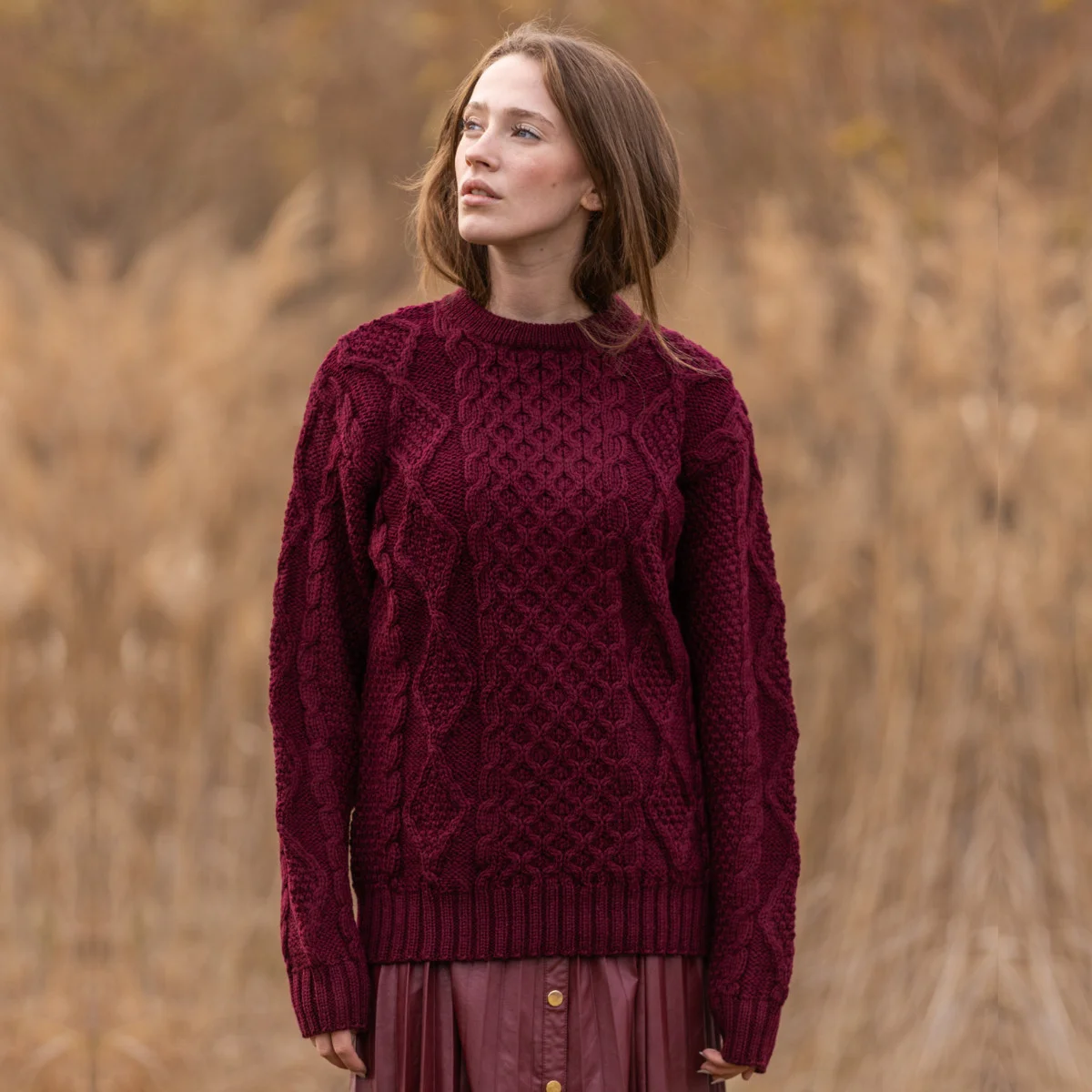Aran Fisherman Cable Knit Sweater – Classic Wool Crewneck Knit - Image 6 | CeltHaus