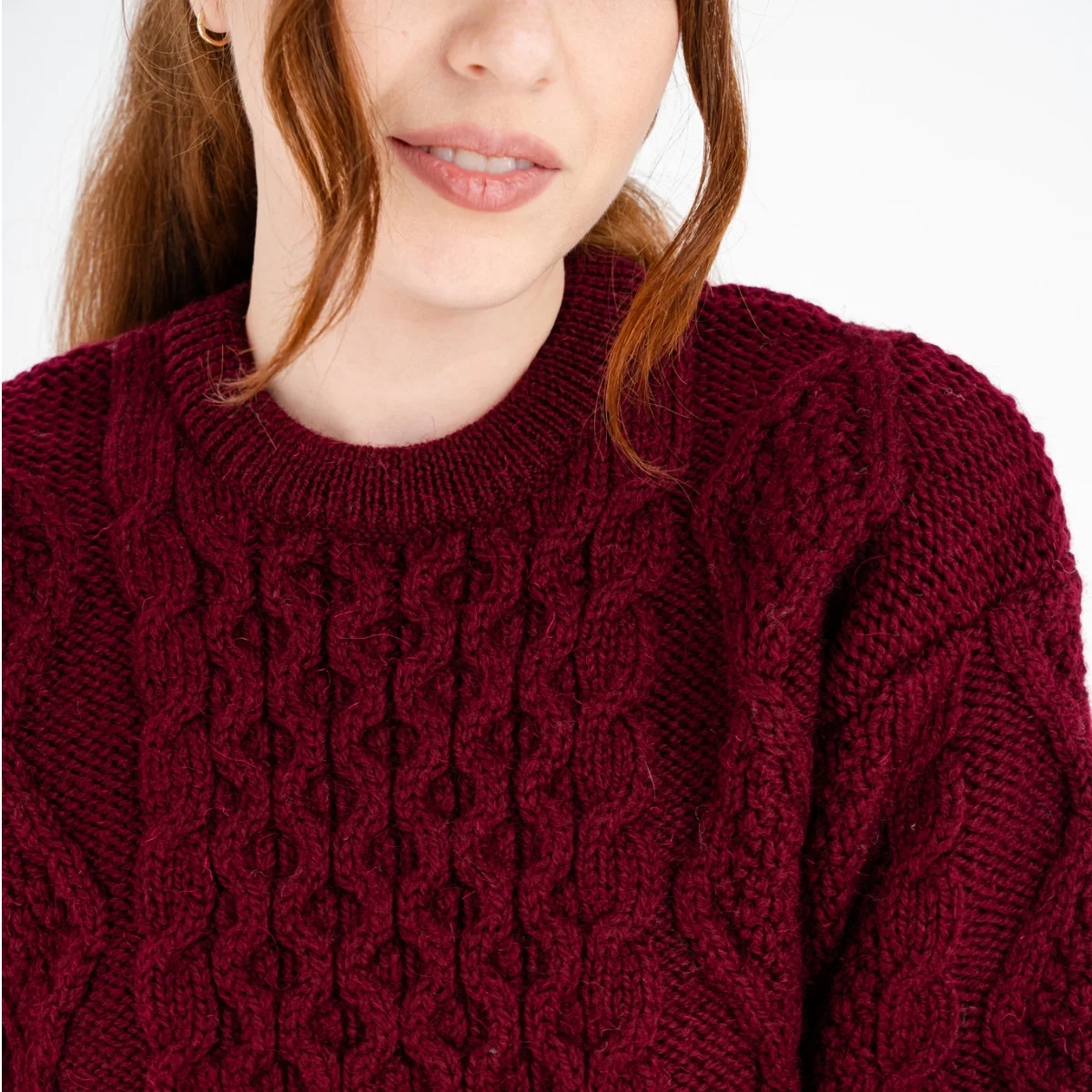 Aran Fisherman Cable Knit Sweater – Classic Wool Crewneck Knit - Image 11 | CeltHaus