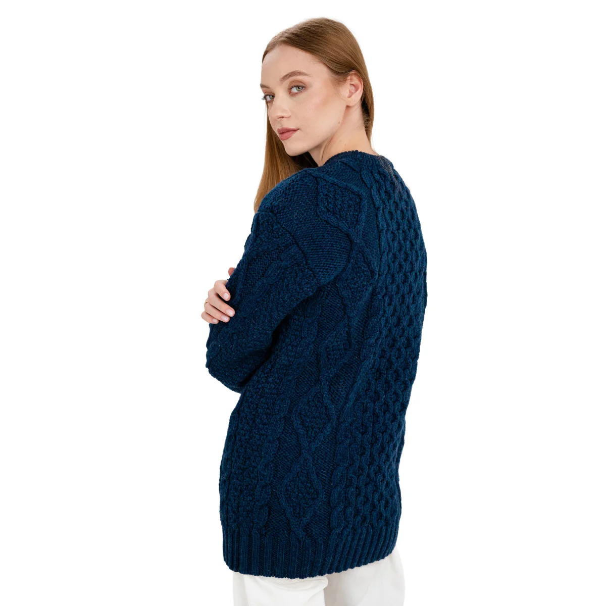 Aran Fisherman Cable Knit Sweater – Classic Wool Crewneck Knit - Image 21 | CeltHaus