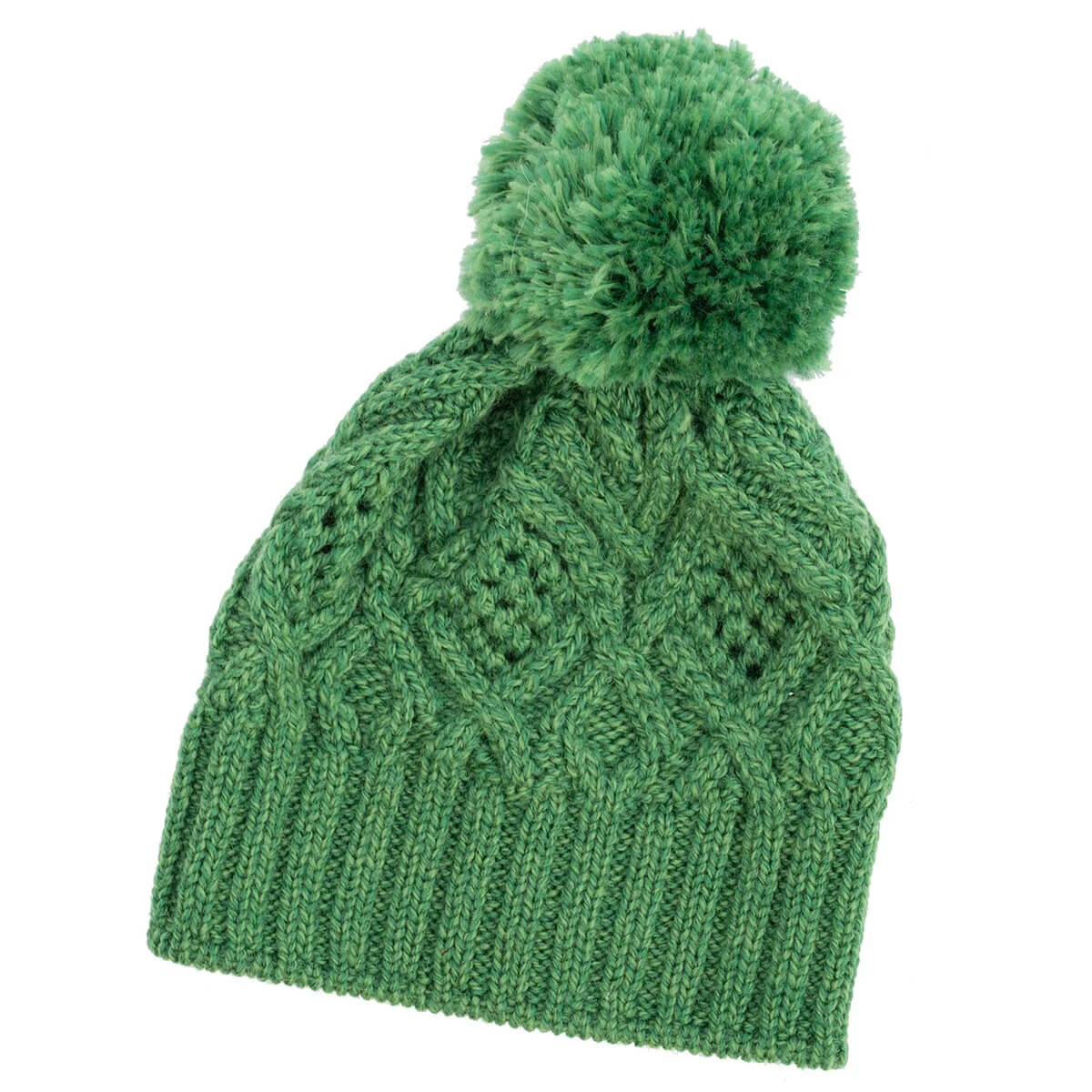Aran Wool Bobble Hat – Irish Merino Wool Cable Knit Beanie - Image 6 | CeltHaus