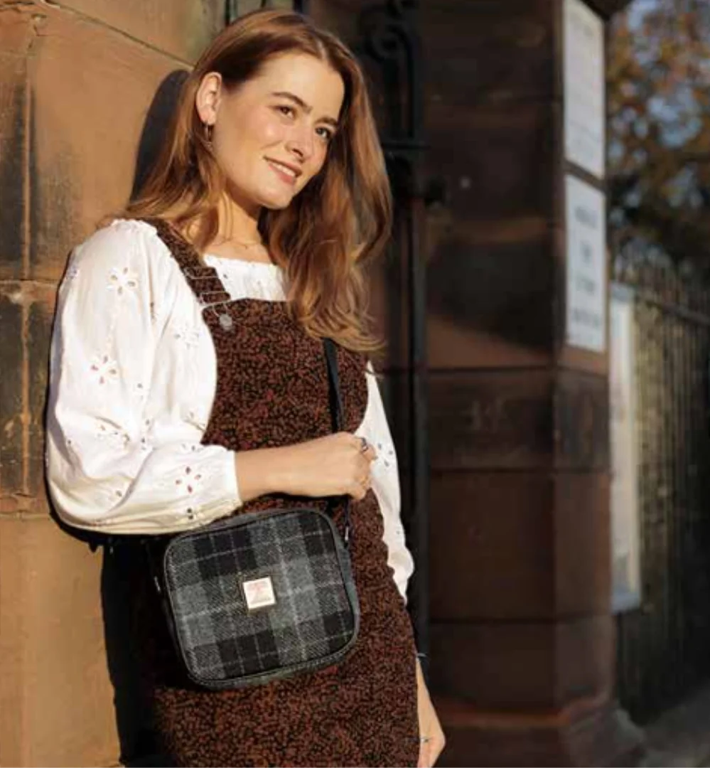 Authentic Harris Tweed Mini Crossbody Bag – Scottish Handwoven Wool - Bags & Purses | CeltHaus