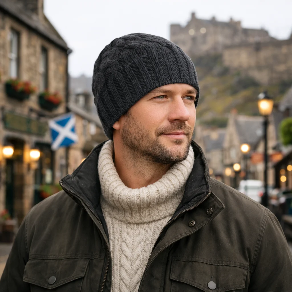 Cable Knit Wool Hat – 100% Warm Wool Beanie for Winter, Irish Knit - Knitwear | CeltHaus