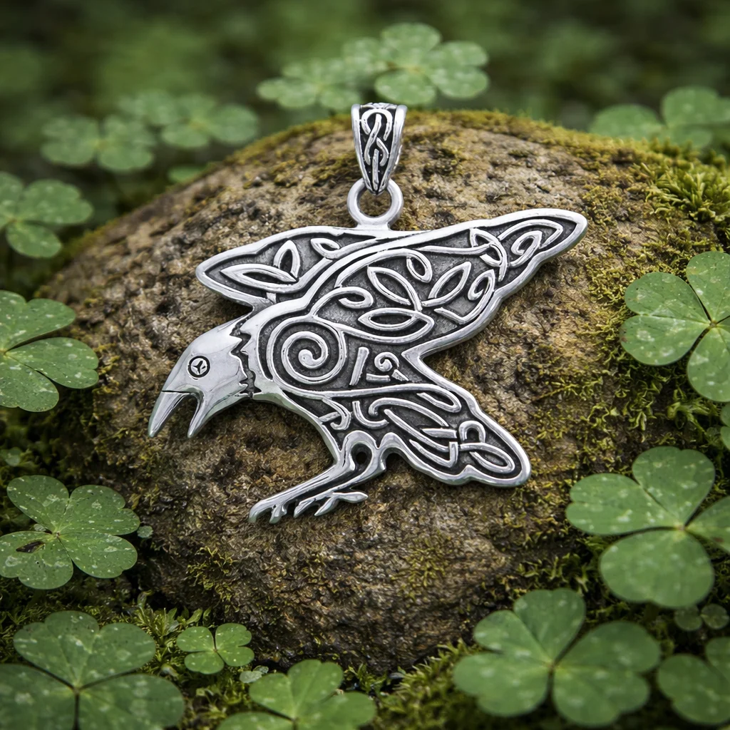 Celtic Mythical Raven Pendant in Sterling Silver – Heritage Jewelry - Jewelry | CeltHaus