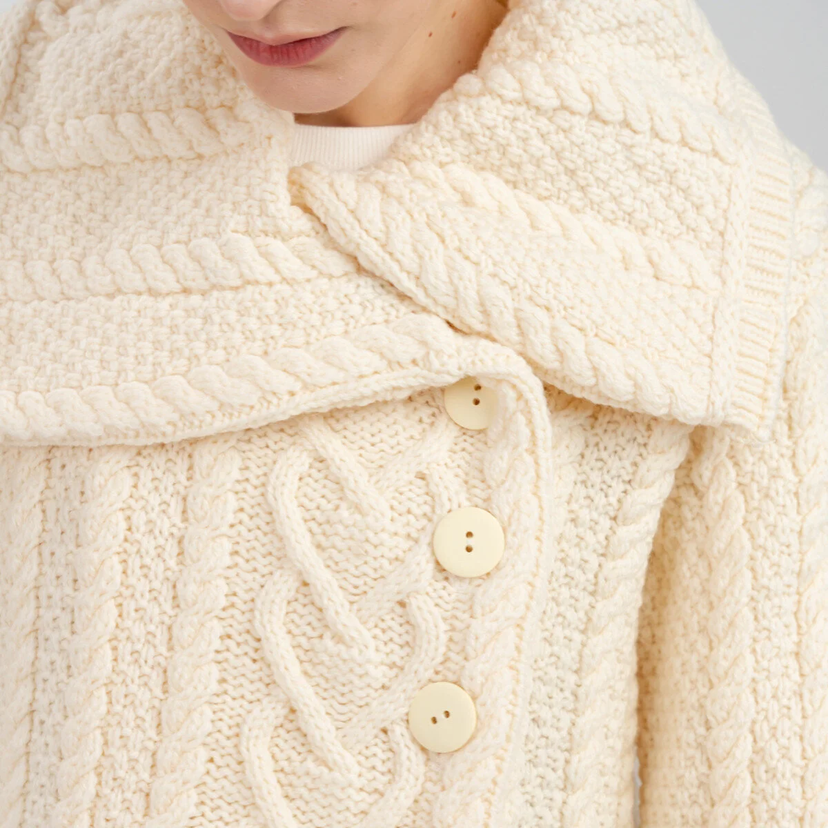 Classic Irish Merino Wool Cable Knit Coat – Made in Ireland - Image 6 | CeltHaus