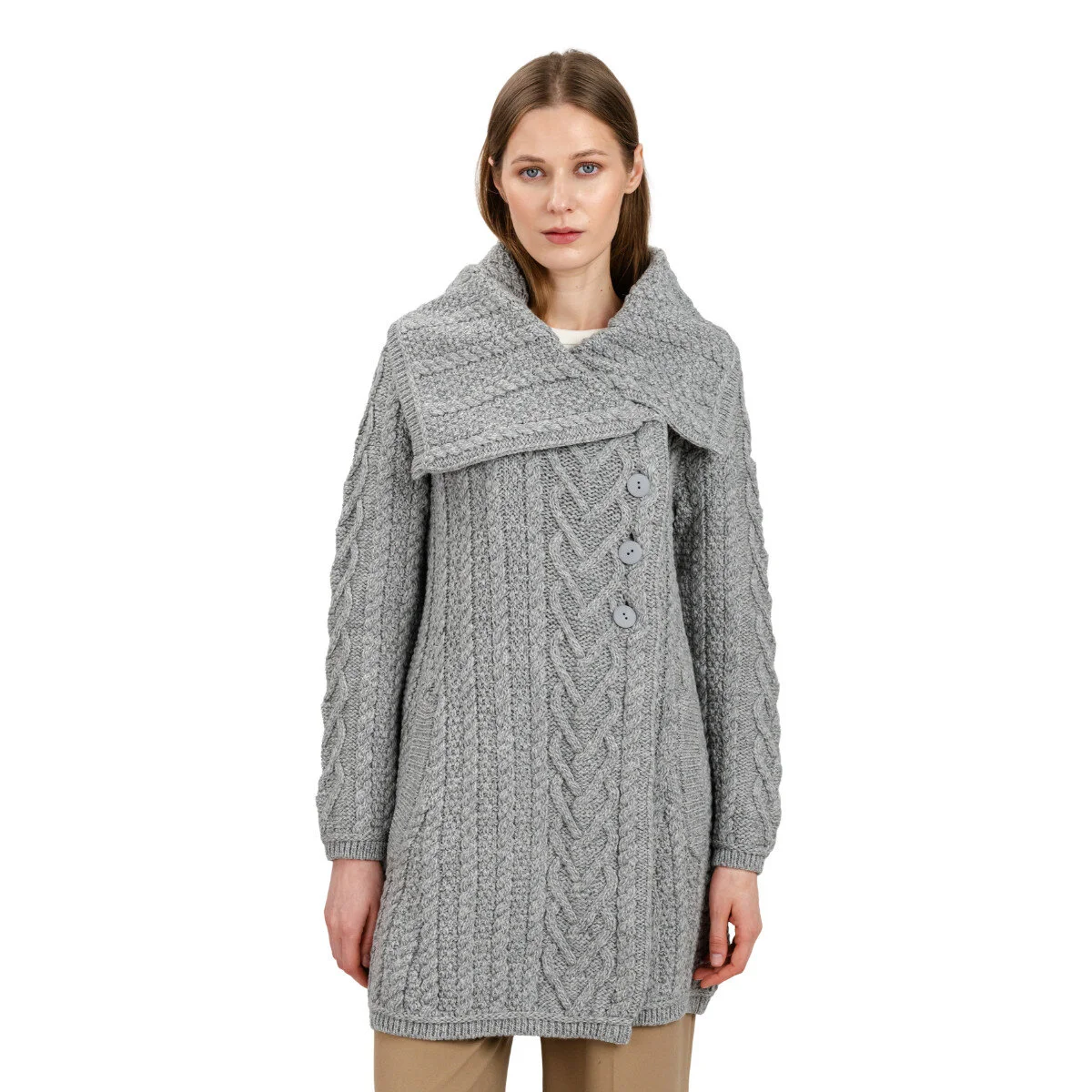 Classic Irish Merino Wool Cable Knit Coat – Made in Ireland - Image 17 | CeltHaus