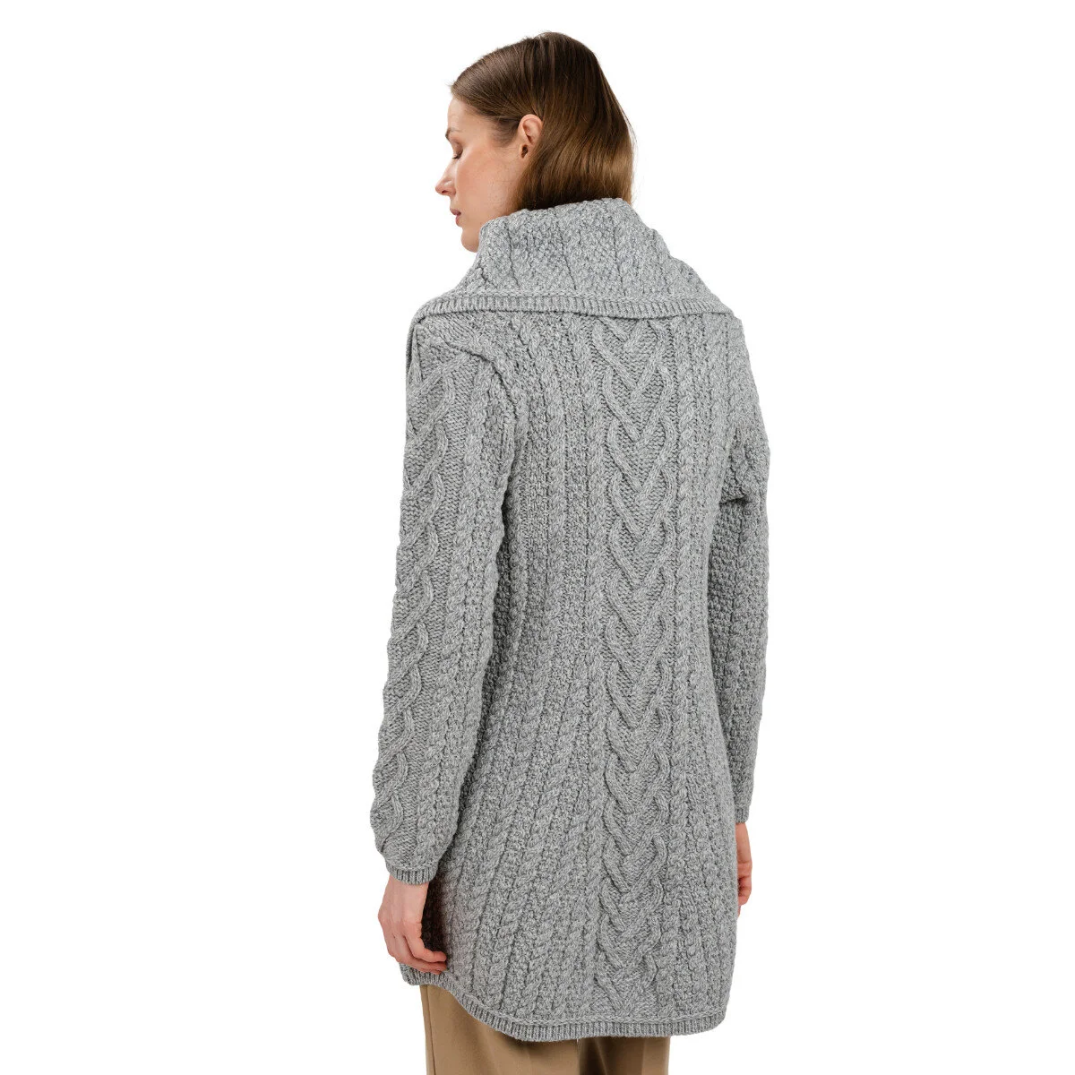 Classic Irish Merino Wool Cable Knit Coat – Made in Ireland - Image 18 | CeltHaus