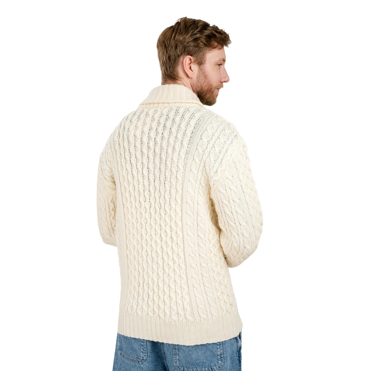 Double Breasted Shawl Cardigan – 100% Merino Wool Knit Sweater for Fall & Winter - Image 8 | CeltHaus