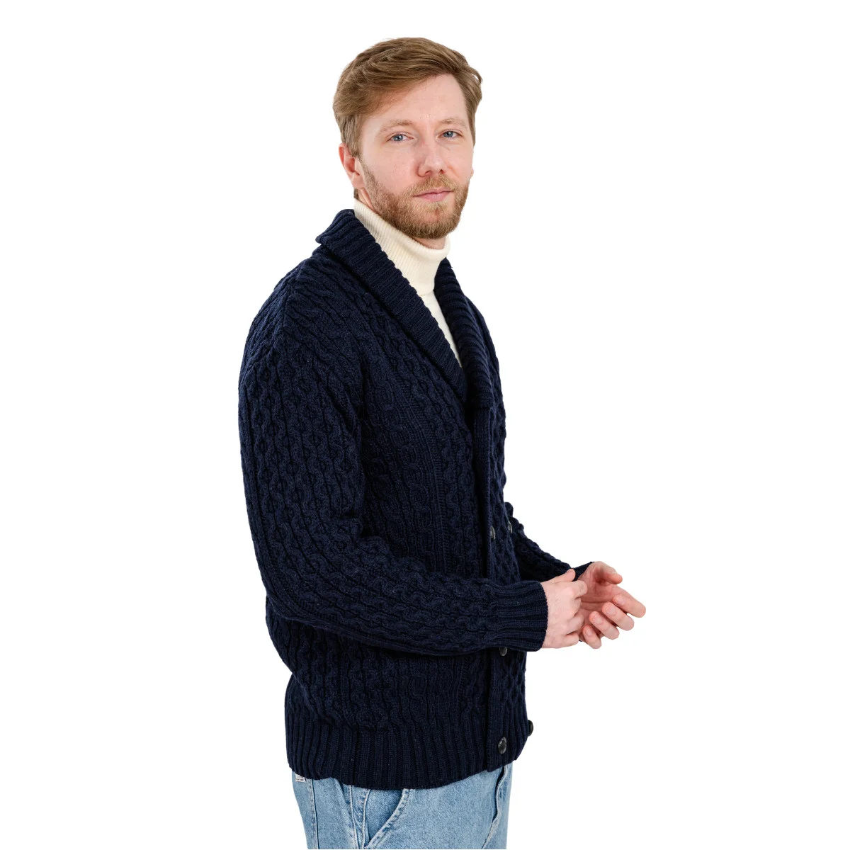 Double Breasted Shawl Cardigan – 100% Merino Wool Knit Sweater for Fall & Winter - Image 20 | CeltHaus