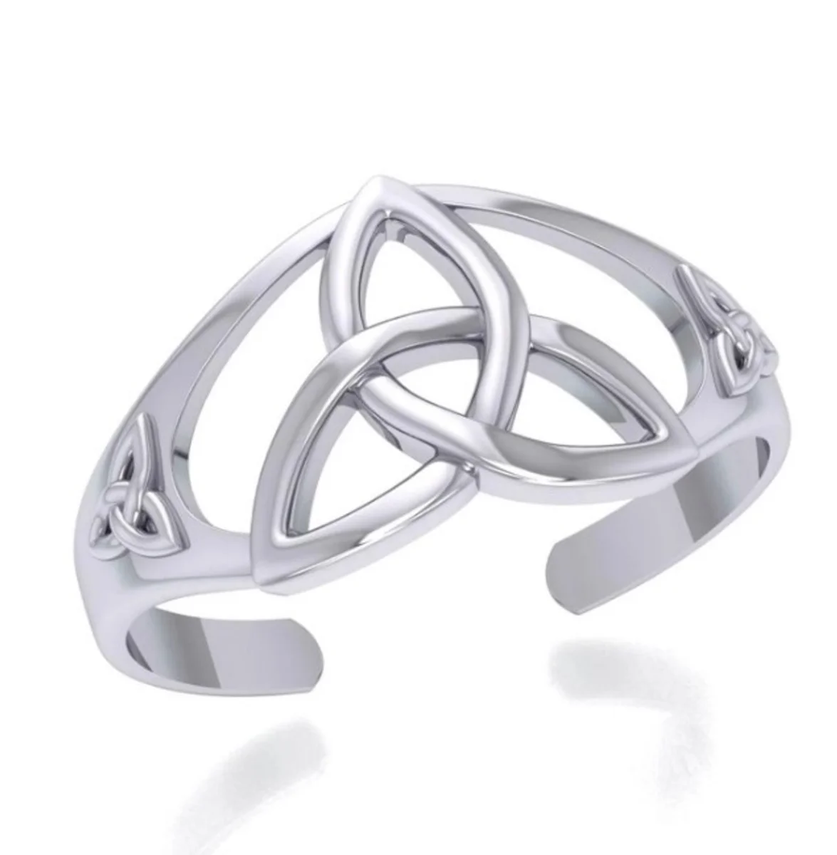Embossed Trinity Knot Sterling Silver Cuff Bracelet - Image 2 | CeltHaus