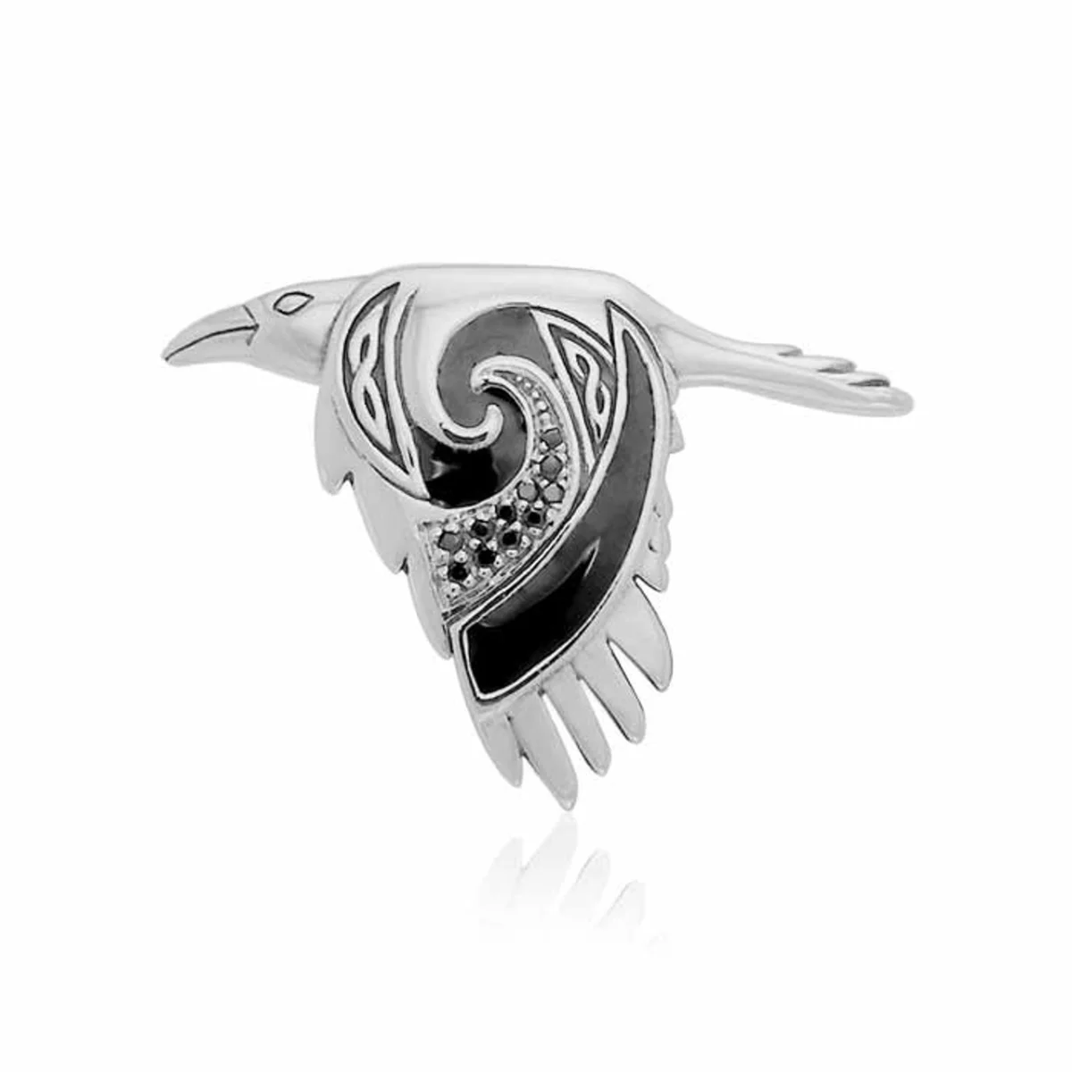 Flying Celtic Raven Sterling Silver Pendant – Mythical Heritage Jewelry - Image 4 | CeltHaus