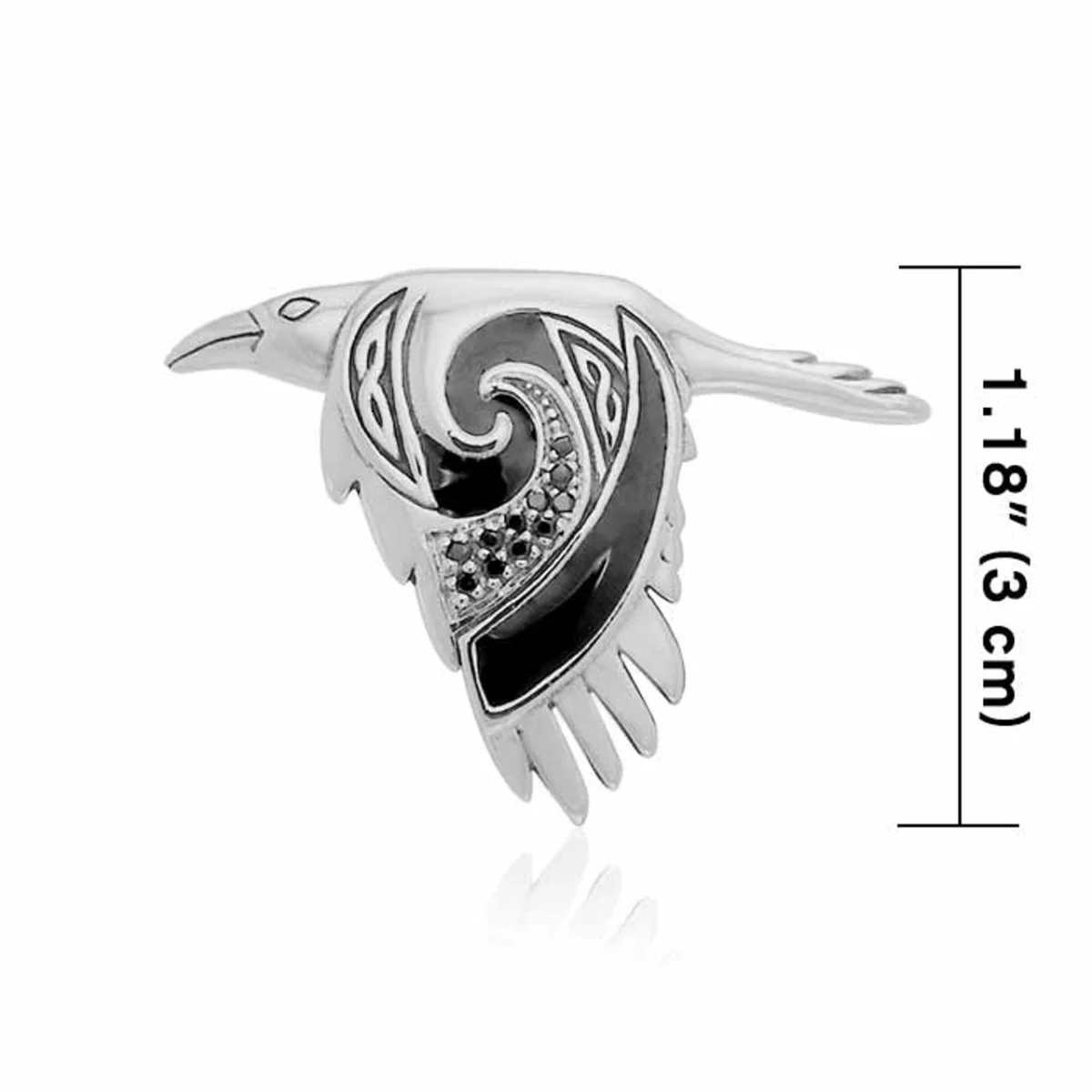 Flying Celtic Raven Sterling Silver Pendant – Mythical Heritage Jewelry - Image 5 | CeltHaus