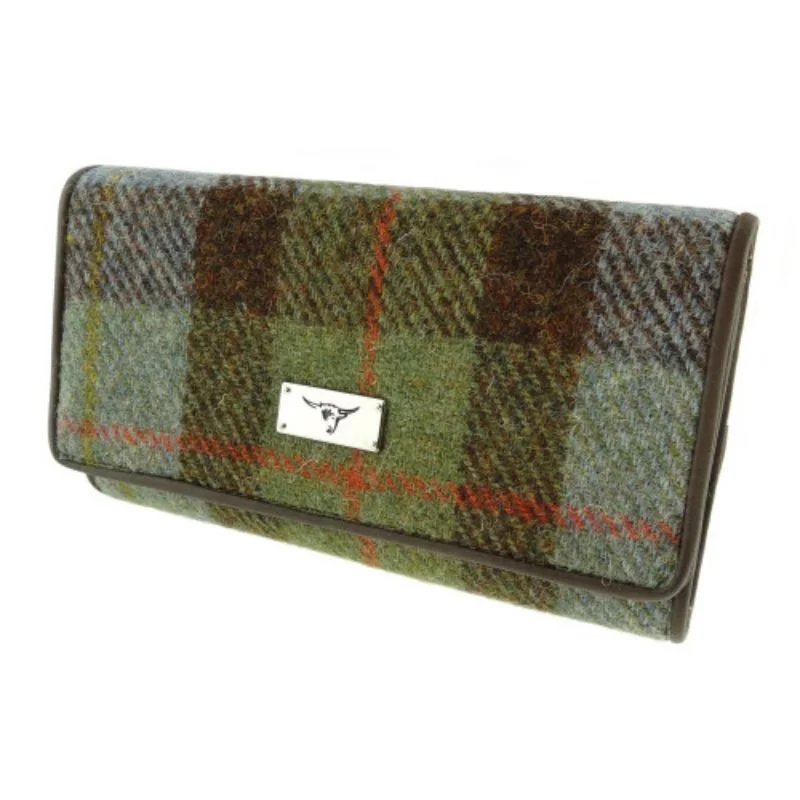 Harris Tweed Tartan Purse with ID Window – Zip Wallet with Card Slots & Coin Pouch - Image 3 | CeltHaus