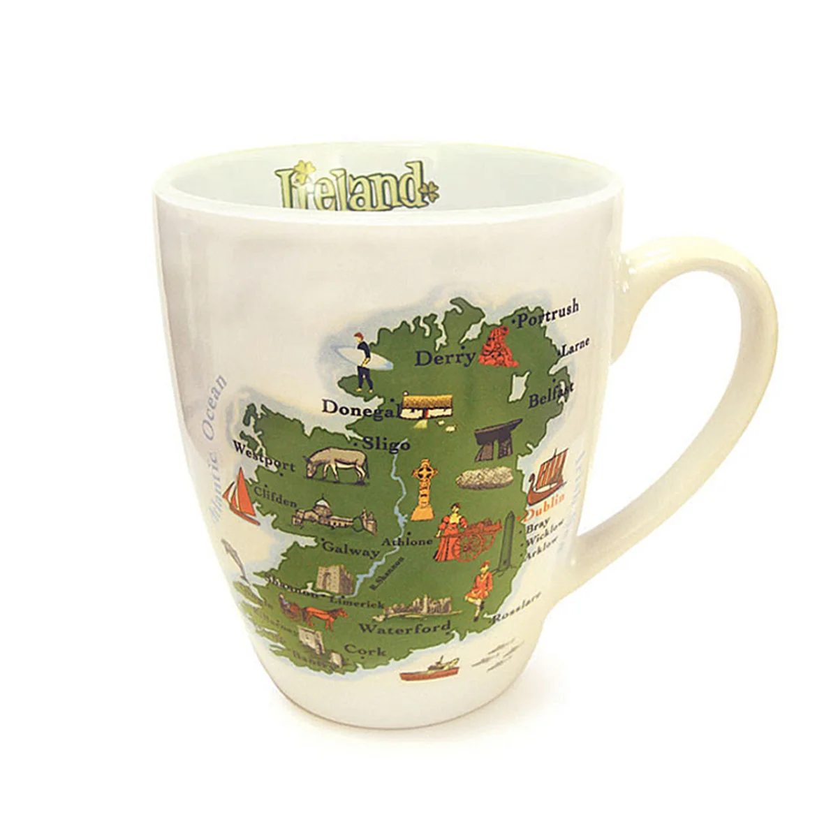 Ireland Map Bone China Mug – Heritage Symbols Drinkware - Image 3 | CeltHaus