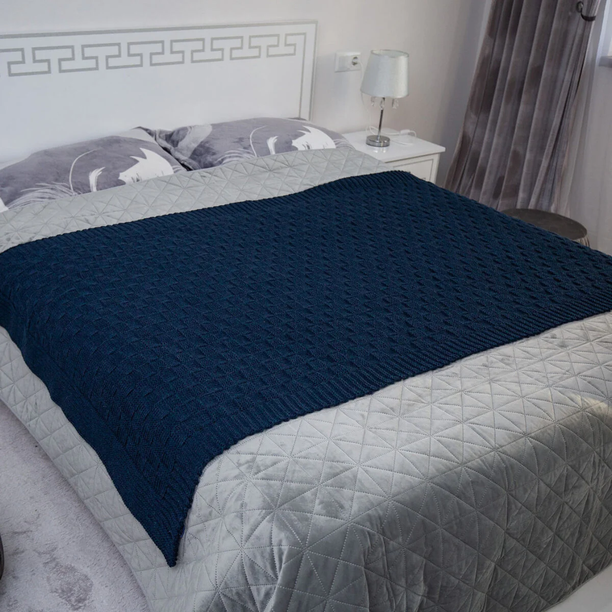 Irish Fisherman Aran Wool Throw Blanket – Basket Stitch Celtic Decor - Image 12 | CeltHaus