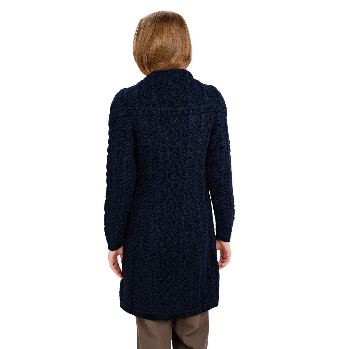 Irish Ladies 4 Button Collar Merino Wool Cable Knit Coat – Made in Ireland - Image 17 | CeltHaus