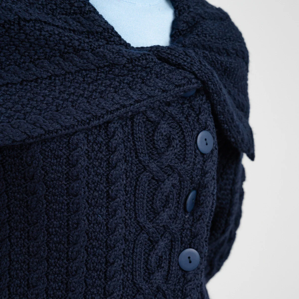 Irish Ladies 4 Button Collar Merino Wool Cable Knit Coat – Made in Ireland - Image 19 | CeltHaus