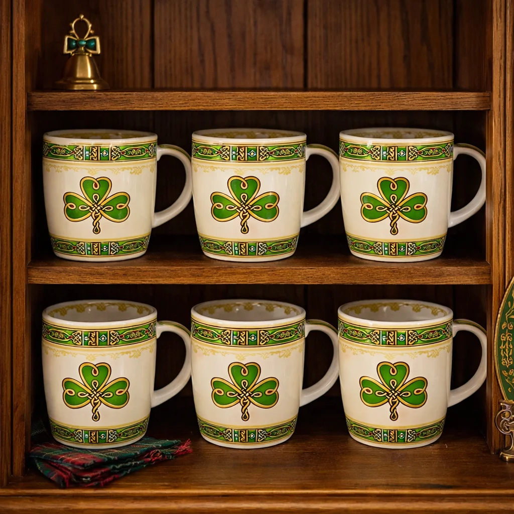 Irish Shamrock Ceramic Mug – Classic Heritage Drinkware - Image 2 | CeltHaus