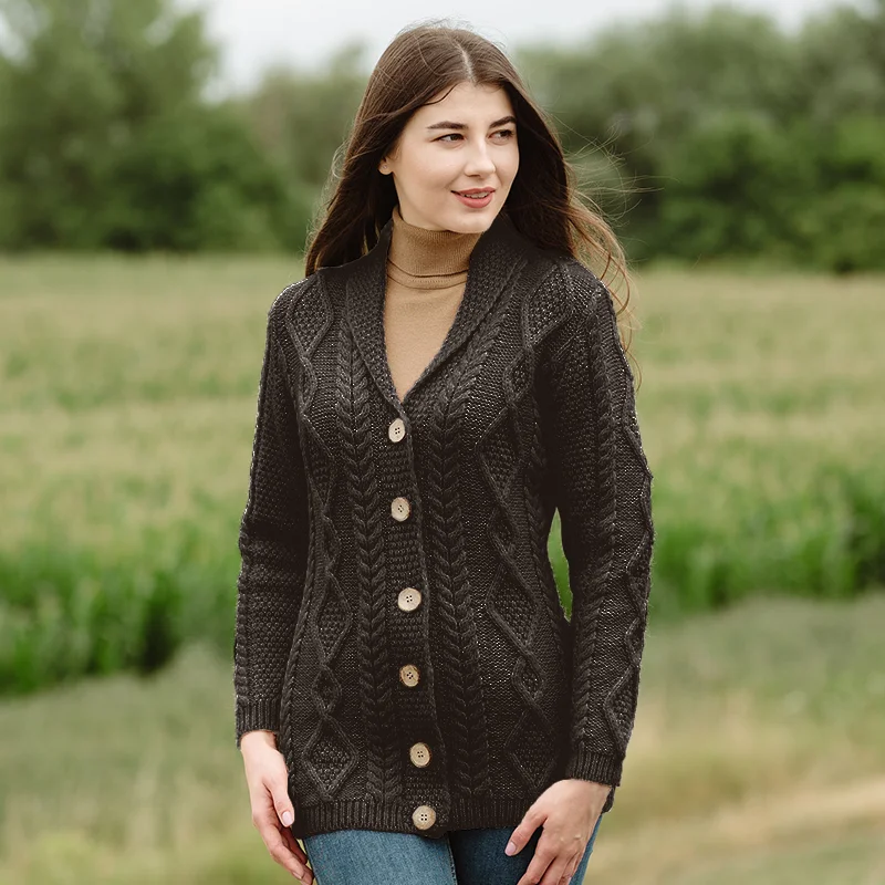 Ladies Shawl Collar Cardigan – Cozy Knit Sweater for Fall & Winter Wardrobe | CeltHaus