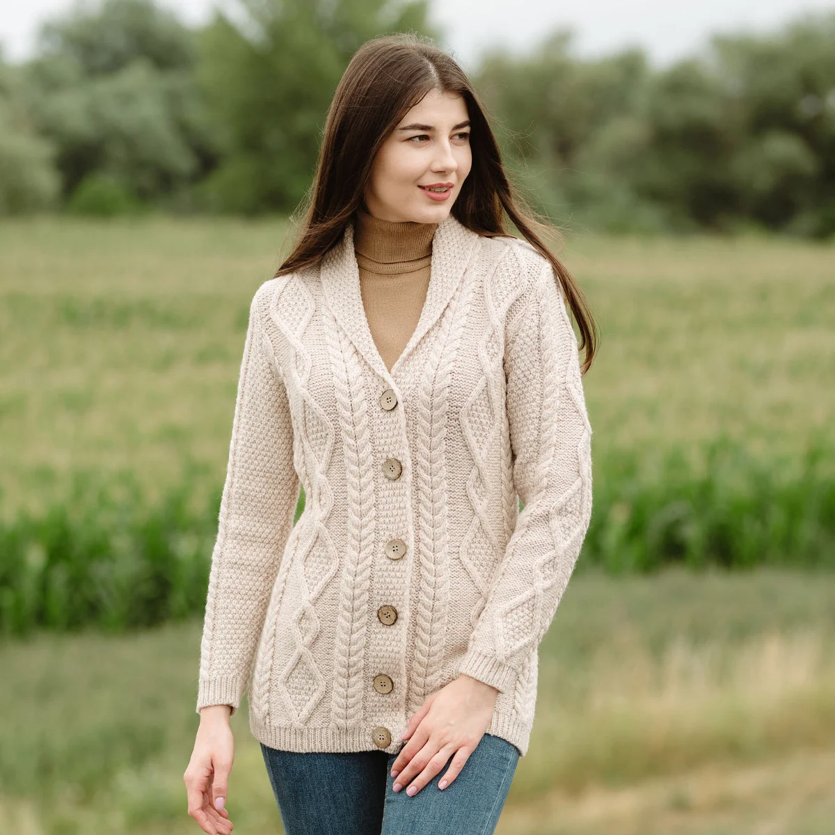 Ladies Shawl Collar Cardigan – Cozy Knit Sweater for Fall & Winter Wardrobe - Image 11 | CeltHaus