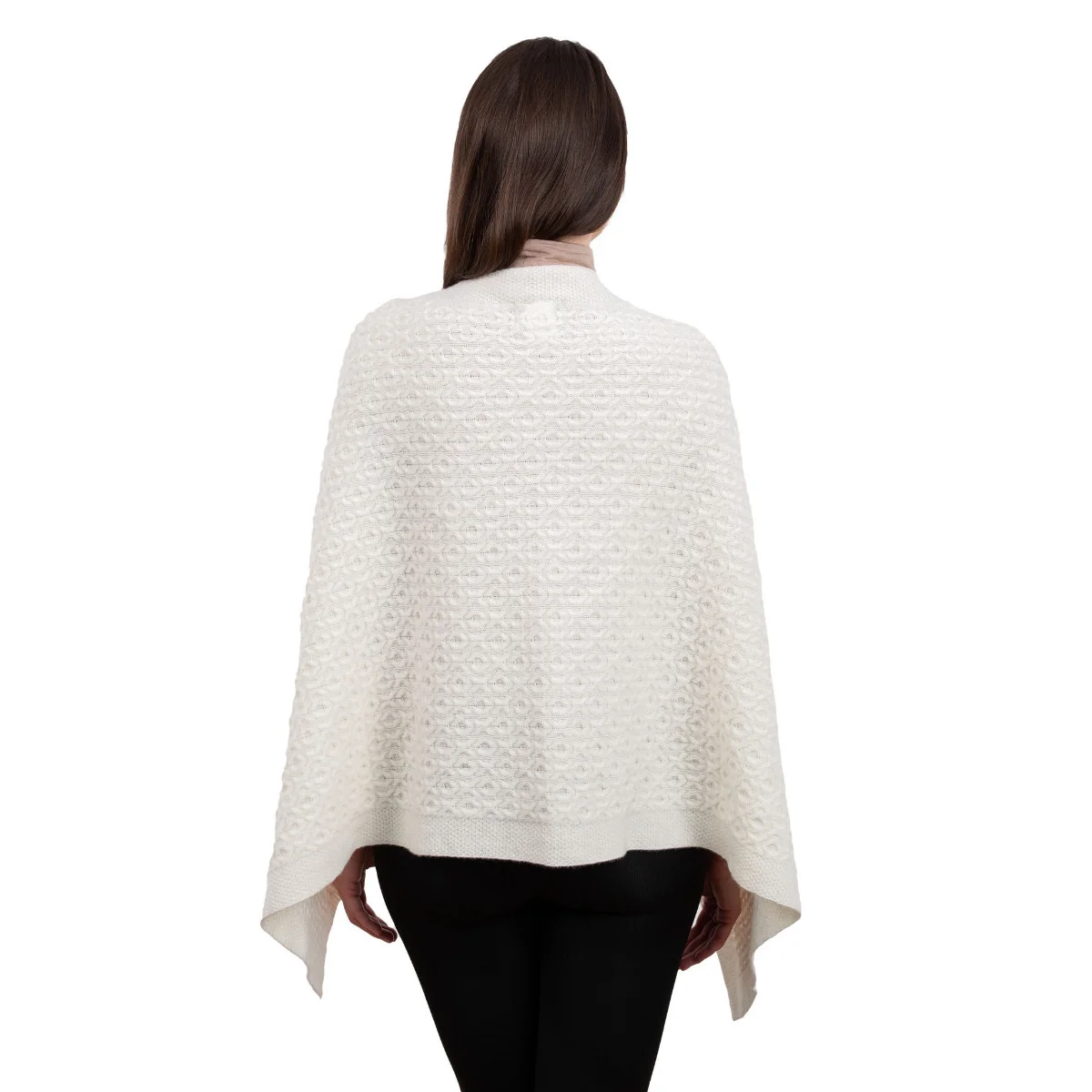 Luxurious Knit Lambswool Poncho – Classic Wool Blend Shawl Wrap - Image 5 | CeltHaus