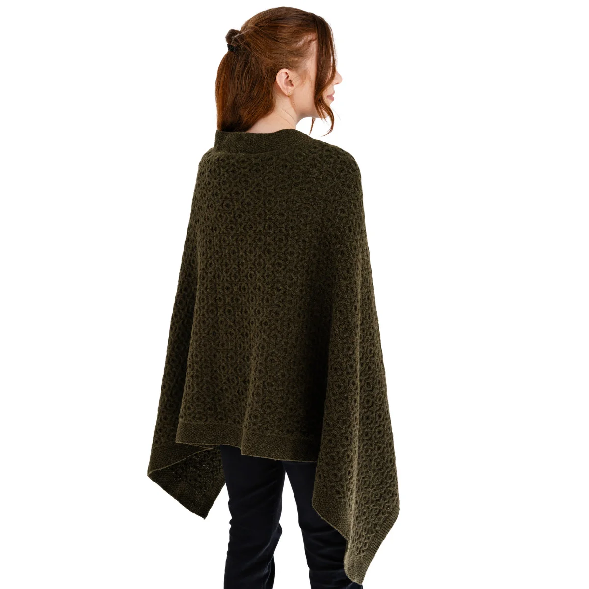 Luxurious Knit Lambswool Poncho – Classic Wool Blend Shawl Wrap - Image 8 | CeltHaus