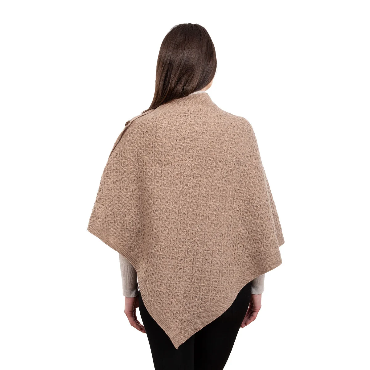 Luxurious Knit Lambswool Poncho – Classic Wool Blend Shawl Wrap - Image 15 | CeltHaus