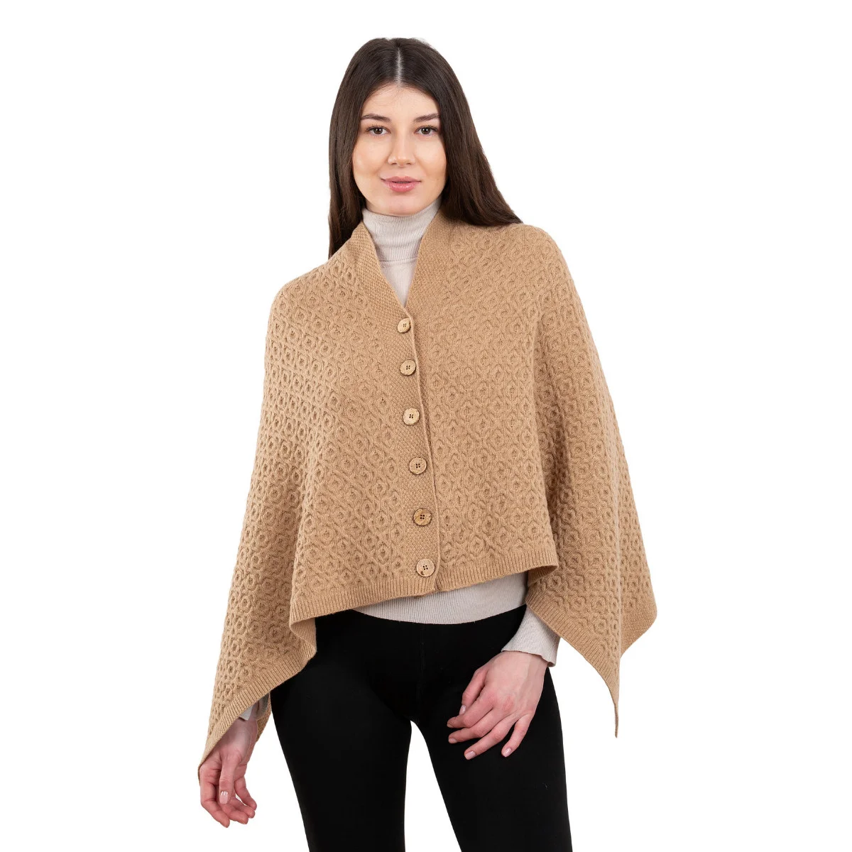 Luxurious Knit Lambswool Poncho – Classic Wool Blend Shawl Wrap - Image 16 | CeltHaus