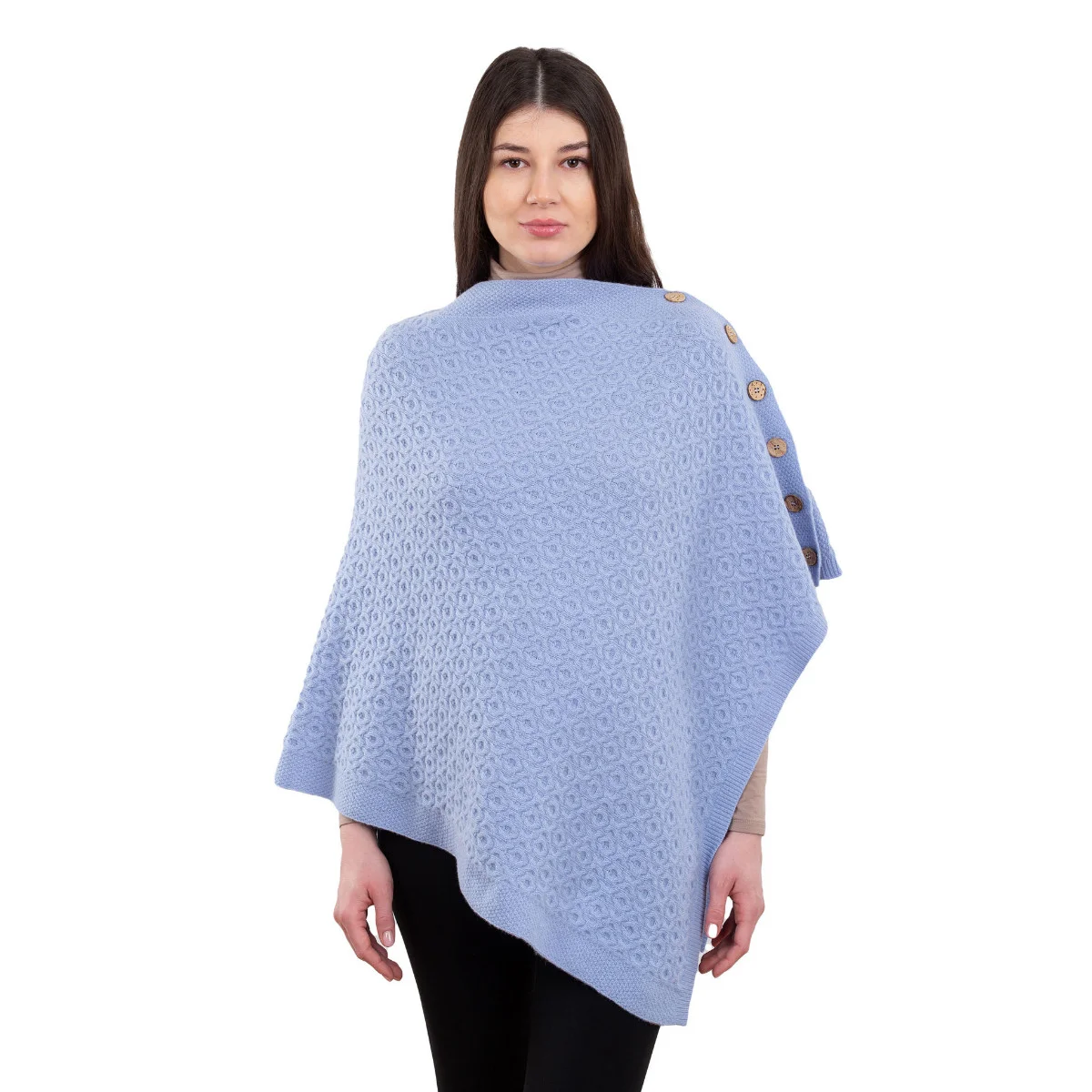 Luxurious Knit Lambswool Poncho – Classic Wool Blend Shawl Wrap - Image 24 | CeltHaus