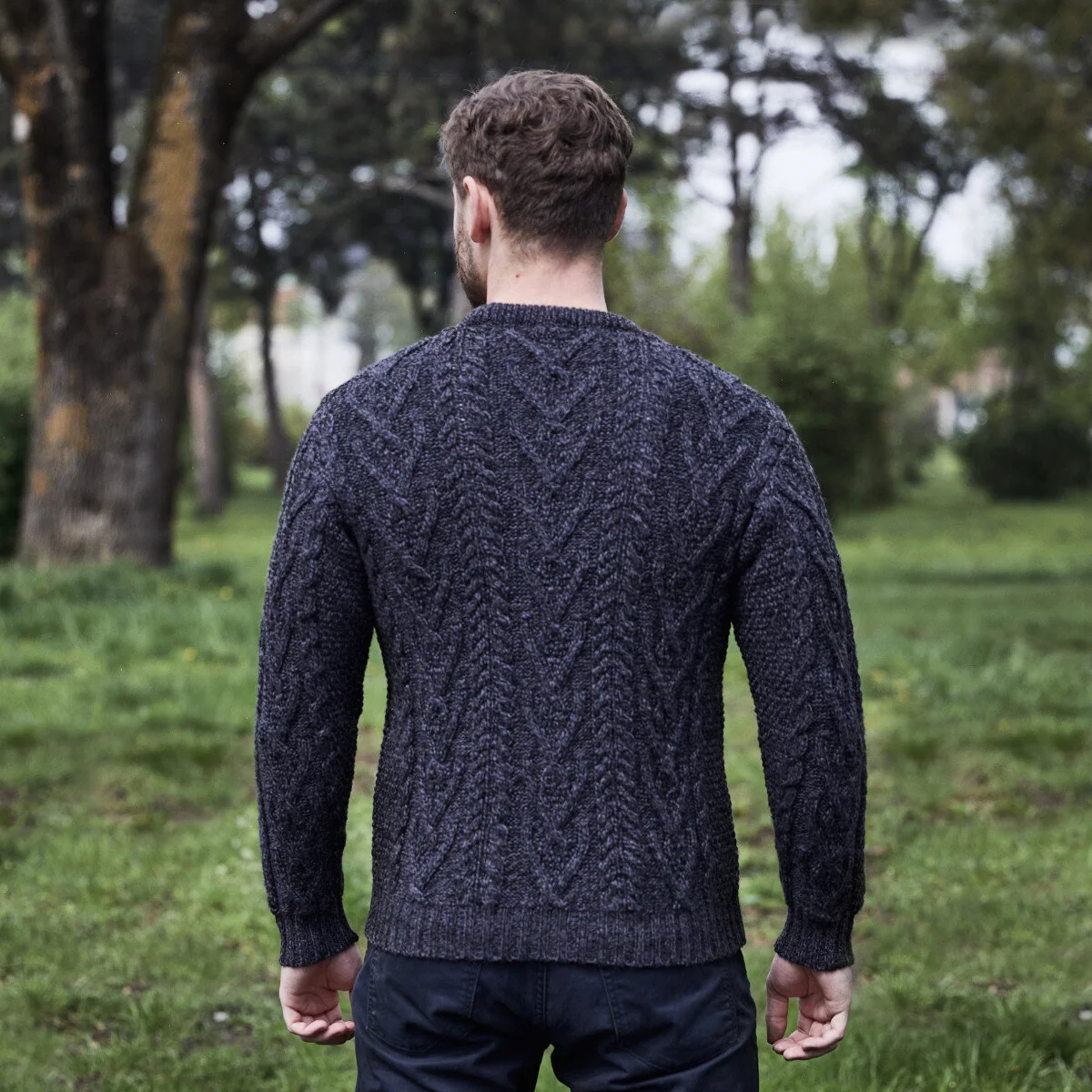Men’s Merino Wool Aran Sweater – Classic Irish Cable Knit Crew Neck Jumper - Image 24 | CeltHaus