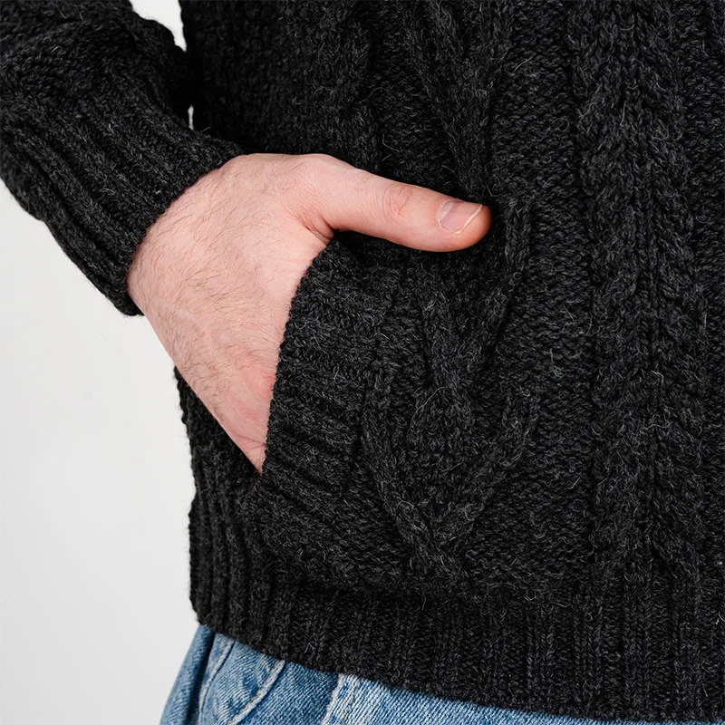 Men’s Merino Wool Shawl Collar Sweater – Single Button Irish Knit - Image 21 | CeltHaus