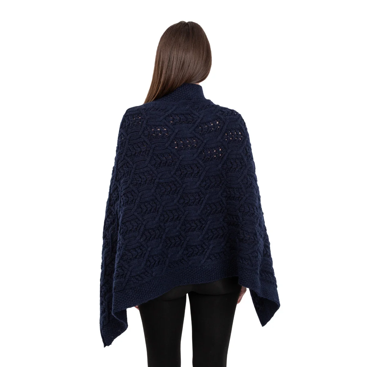 Merino Wool Ladies’ Poncho with Buttons – 100% Irish Merino Knit - Image 10 | CeltHaus
