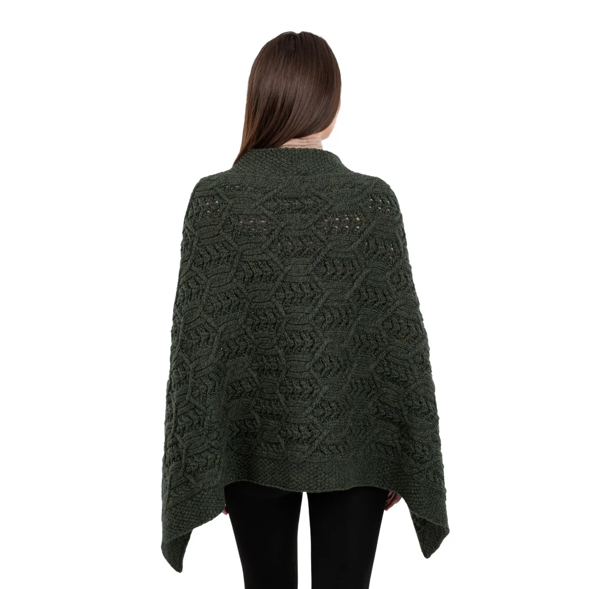 Merino Wool Ladies’ Poncho with Buttons – 100% Irish Merino Knit - Image 13 | CeltHaus