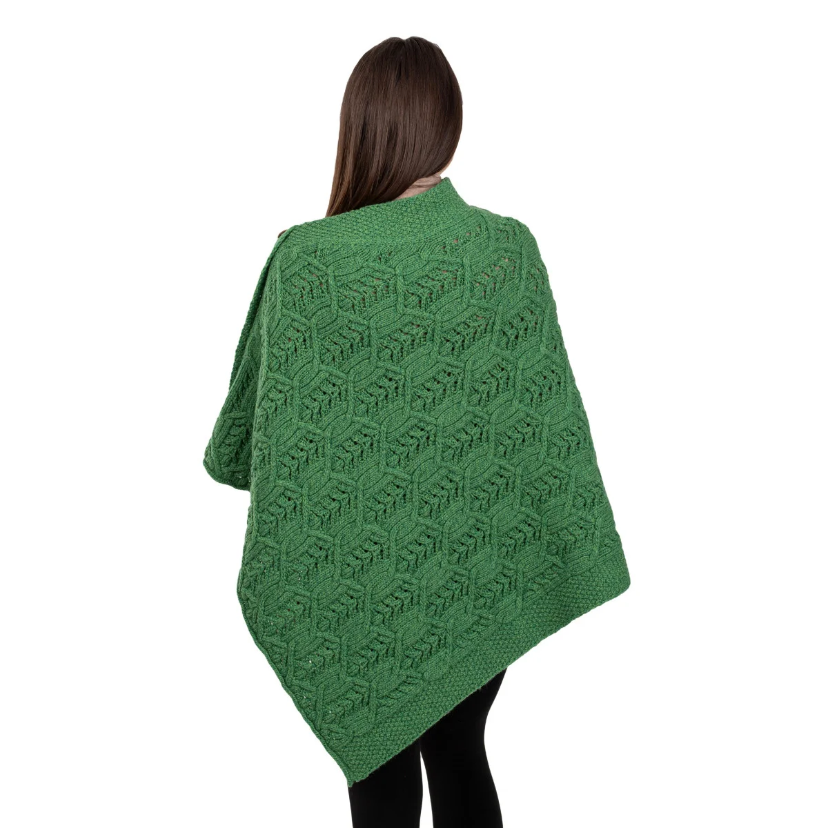 Merino Wool Ladies’ Poncho with Buttons – 100% Irish Merino Knit - Image 20 | CeltHaus