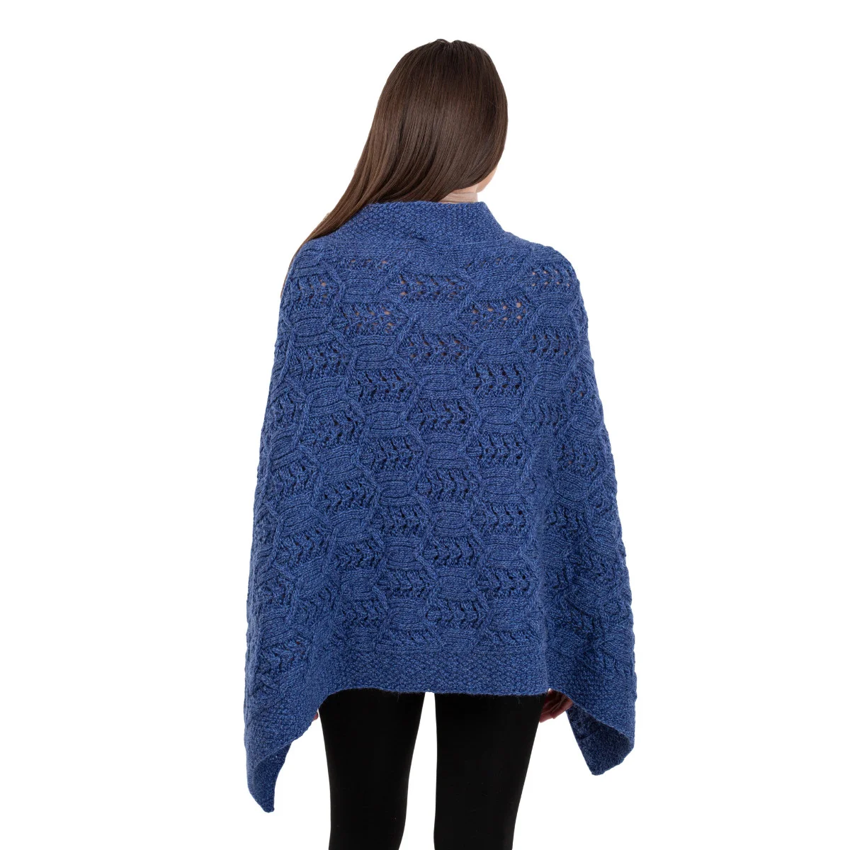 Merino Wool Ladies’ Poncho with Buttons – 100% Irish Merino Knit - Image 19 | CeltHaus