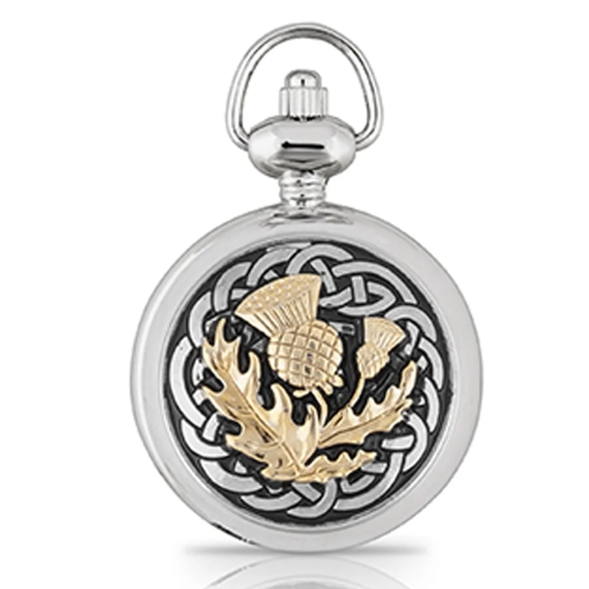 Pewter Thistle Quartz Pocket Watch – Celtic Scottish Heritage Timepiece - Image 4 | CeltHaus