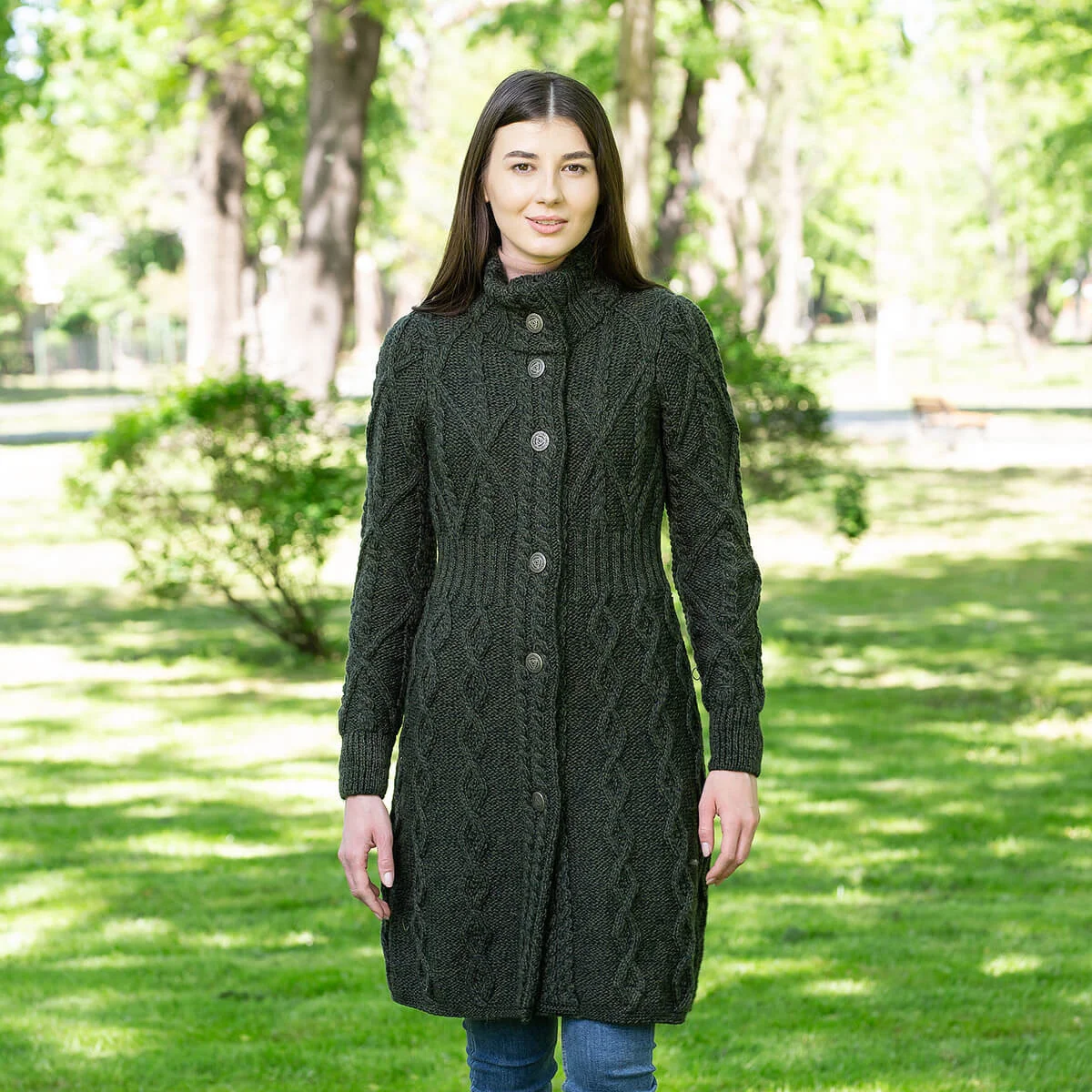 SAOL Aran Cable Signature Coat – 100% Merino Wool Irish Knitwear - Image 7 | CeltHaus