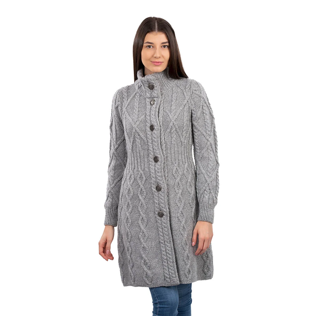 SAOL Aran Cable Signature Coat – 100% Merino Wool Irish Knitwear - Image 13 | CeltHaus