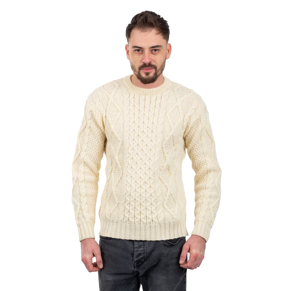 SAOL Fisherman Cable Sweater – 100% Pure Virgin Wool Irish Knit - Image 15 | CeltHaus