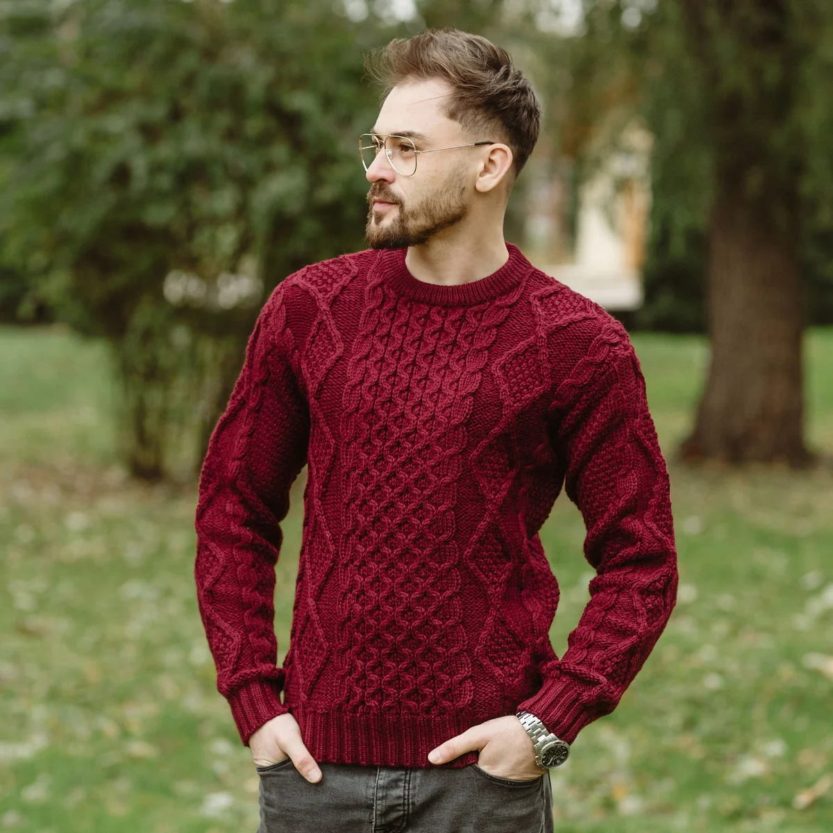 SAOL Fisherman Cable Sweater – 100% Pure Virgin Wool Irish Knit - Image 8 | CeltHaus
