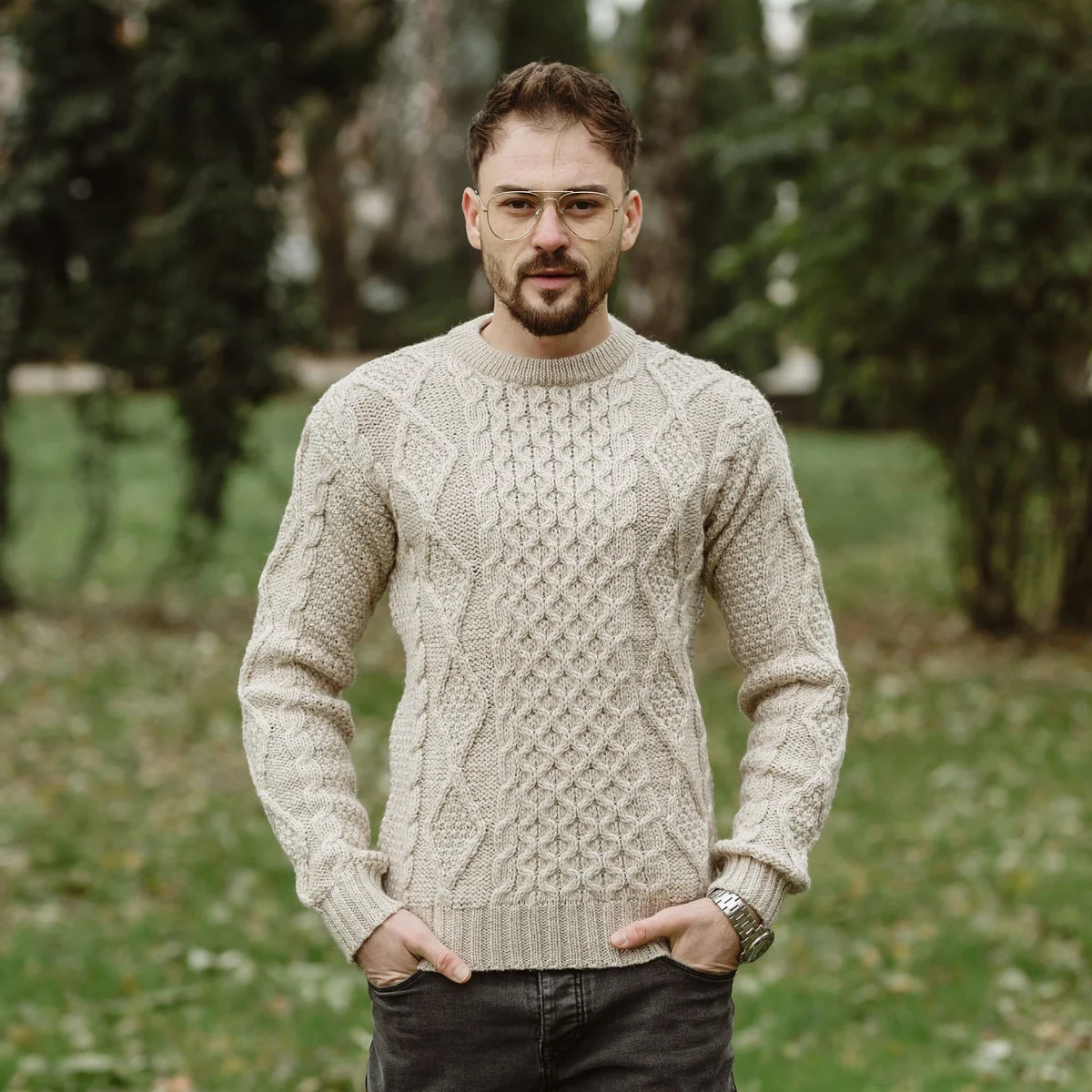 SAOL Fisherman Cable Sweater – 100% Pure Virgin Wool Irish Knit - Image 12 | CeltHaus