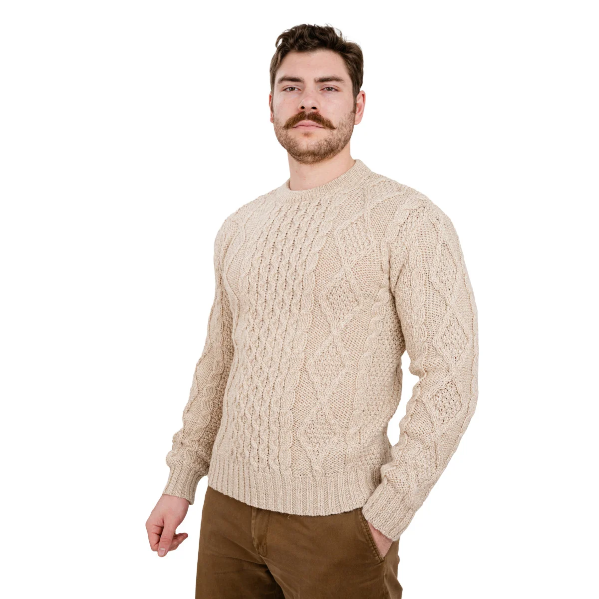 SAOL Fisherman Cable Sweater – 100% Pure Virgin Wool Irish Knit - Image 20 | CeltHaus