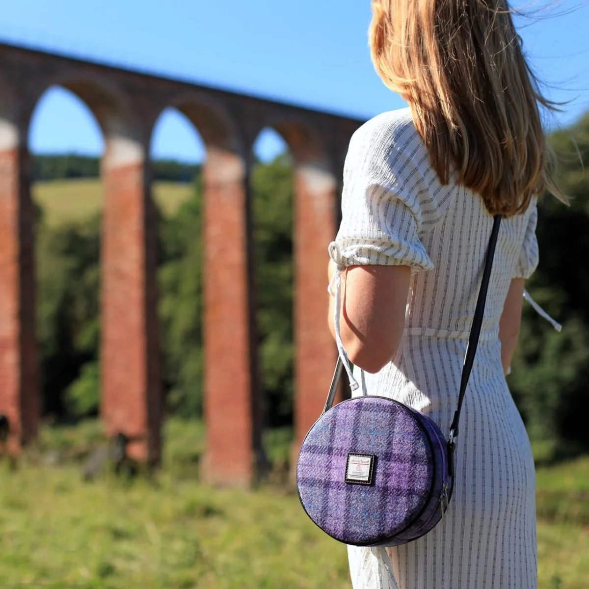 Scottish Harris Tweed Bannock Round Shoulder Bag – Authentic Wool Tartan Crossbody Purse - Featured Product | CeltHaus