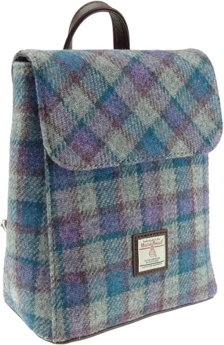 Scottish Harris Tweed Tummel Mini Backpack – Authentic Wool Tartan Bag with Adjustable Straps - Image 4 | CeltHaus