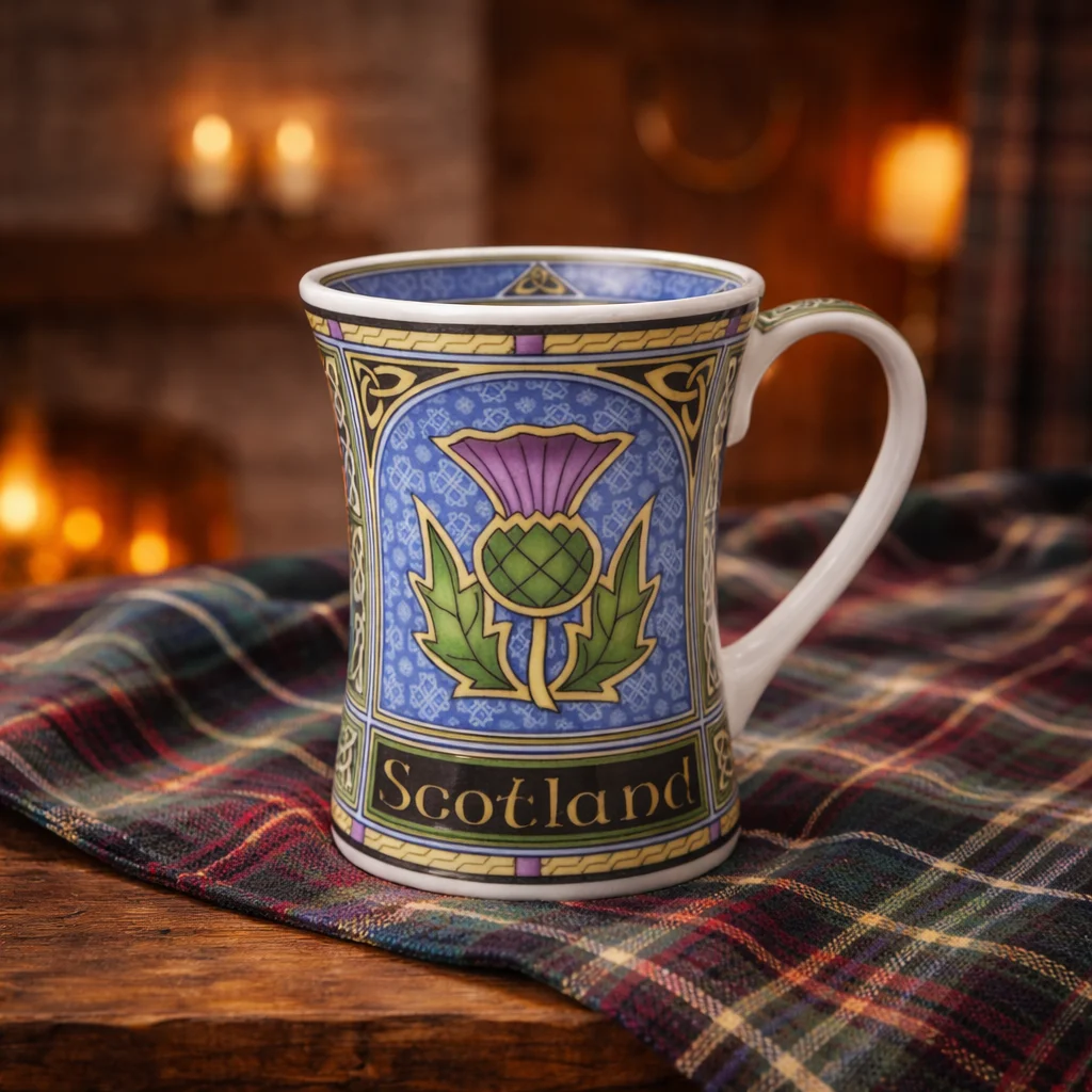 Scottish Thistle Ceramic Mug – Classic Heritage Design - Ceramics | CeltHaus