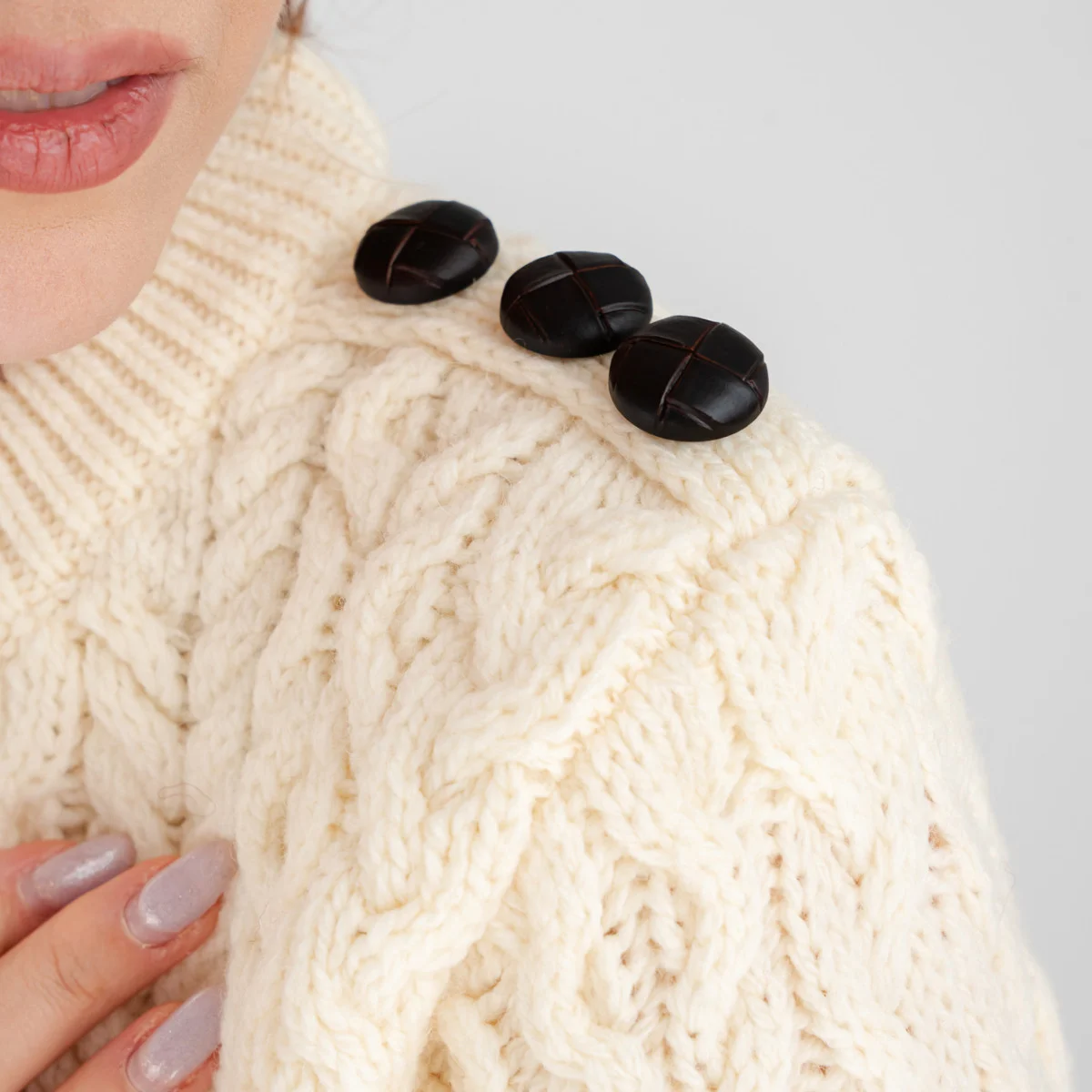Side Button Knit Sweater – Classic Irish Wool Pullover with Button Detail - Image 15 | CeltHaus