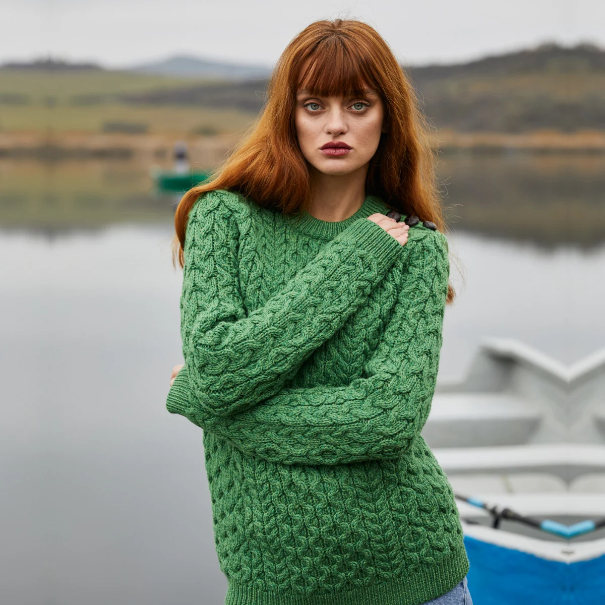Side Button Knit Sweater – Classic Irish Wool Pullover with Button Detail - Image 4 | CeltHaus