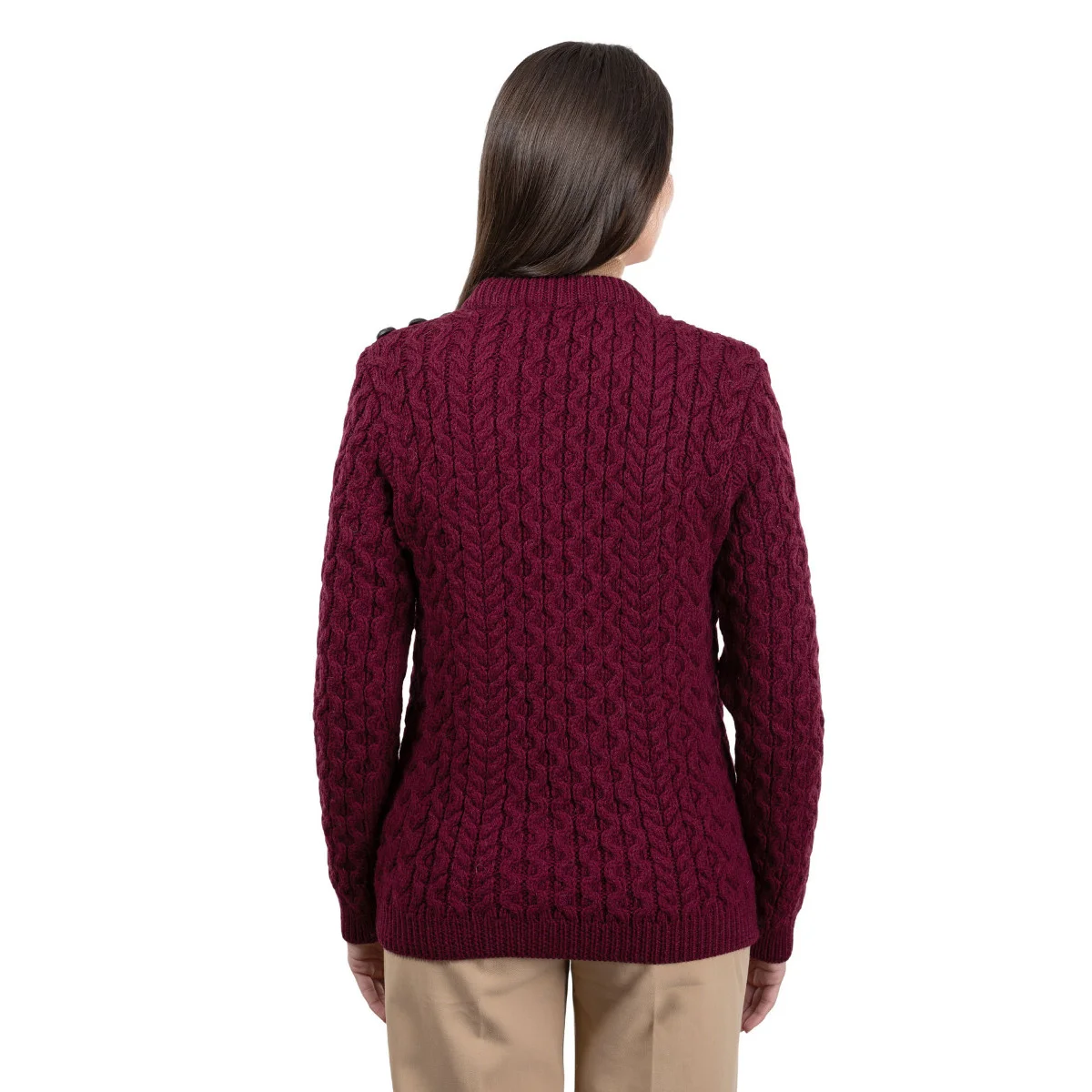 Side Button Knit Sweater – Classic Irish Wool Pullover with Button Detail - Image 13 | CeltHaus