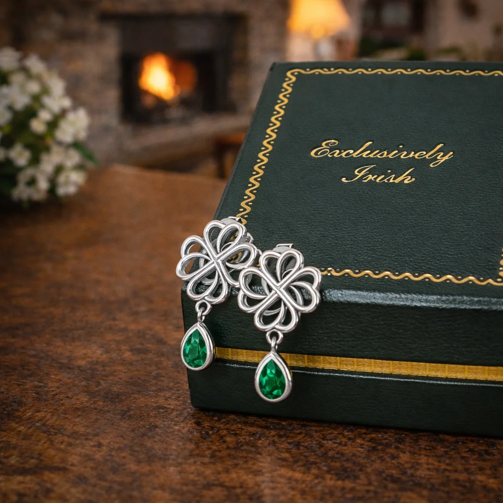 Sterling Silver Four-Leaf Clover Post Earrings | Lucky Irish Jewelry - Jewelry | CeltHaus
