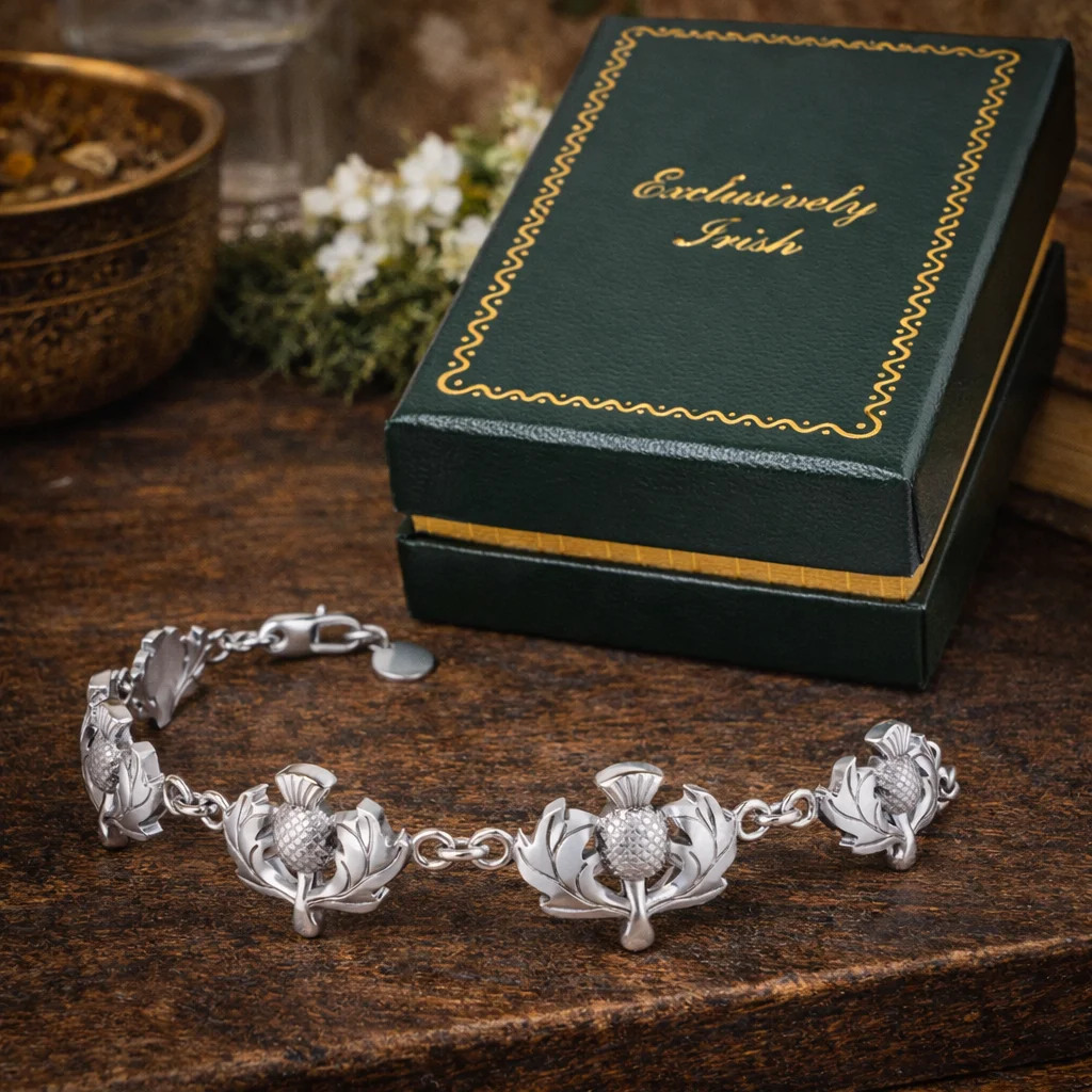 Sterling Silver Scottish Thistle Bracelet – Determination & Strength Jewelry - Jewelry | CeltHaus